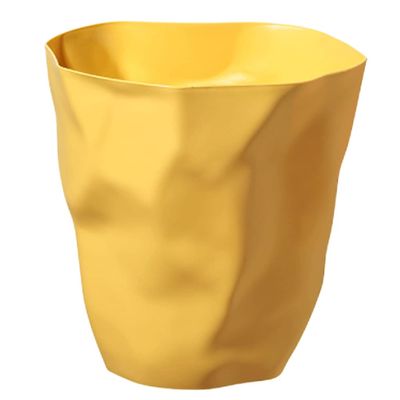 WYDNX Trash Can Trash Can Creative,Household Kitchen Garbage Can,NordicLiving Room Bathroom Personality Basket Wastebaskets Home Use (Color : Yellow)