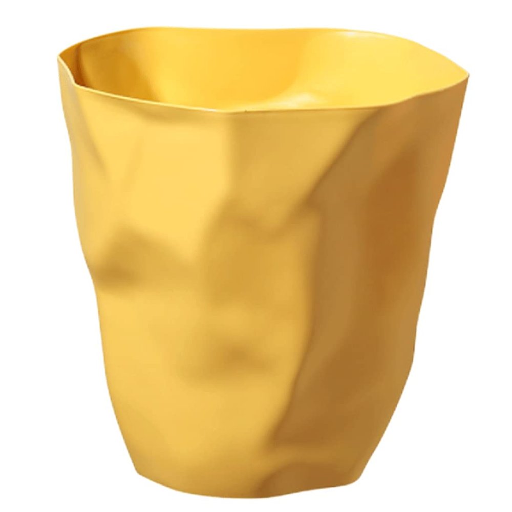 WYDNX Trash Can Trash Can Creative,Household Kitchen Garbage Can,NordicLiving Room Bathroom Personality Basket Wastebaskets Home Use (Color : Yellow)