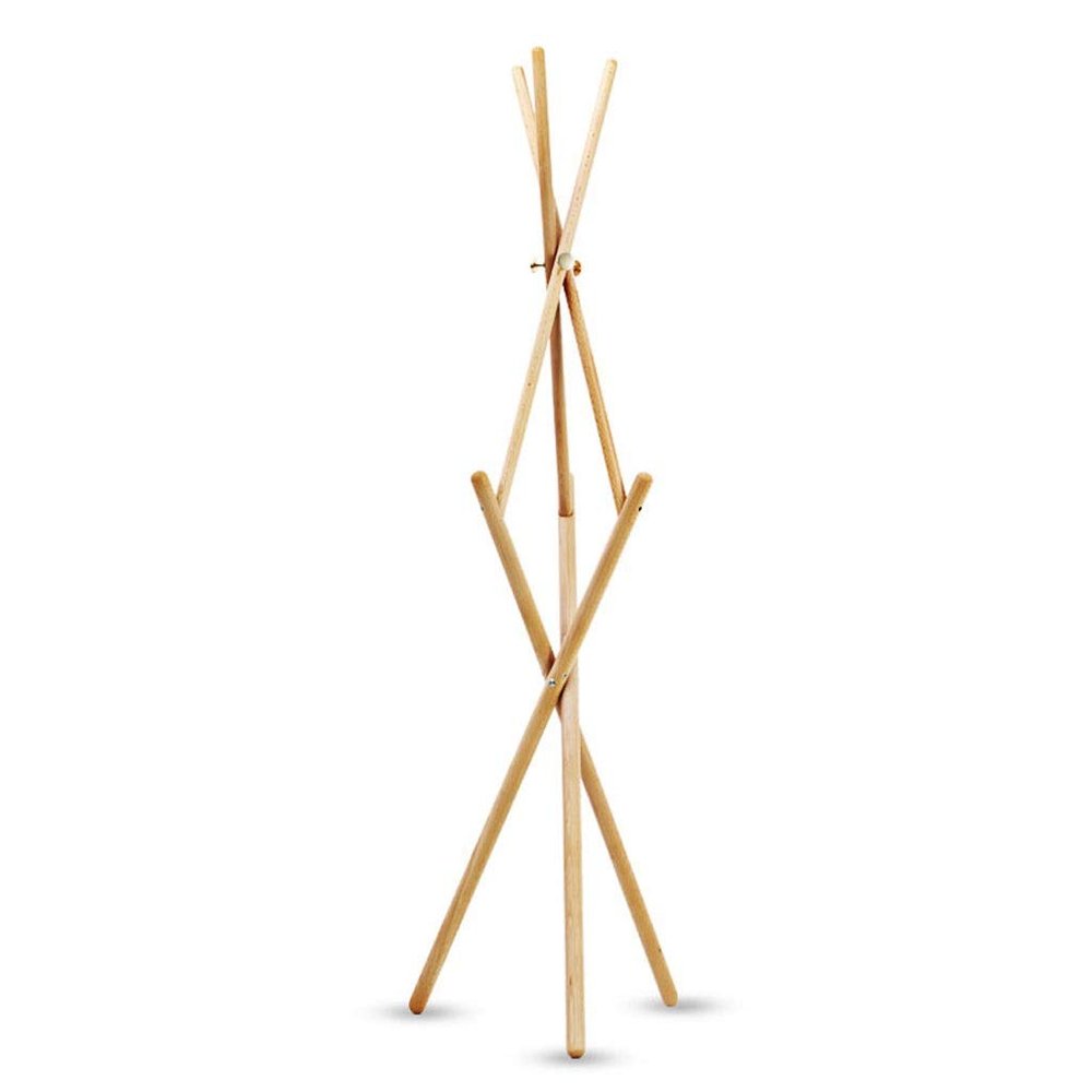 YKHB Floor Coat Rack Coat Rack with 9 Hooks Free Standing Wooden Wood Coat Stand Entryway Coat Hat Treer for Coat, Hat Easy to Assemble