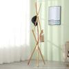 YKHB Floor Coat Rack Coat Rack with 9 Hooks Free Standing Wooden Wood Coat Stand Entryway Coat Hat Treer for Coat, Hat Easy to Assemble view 3