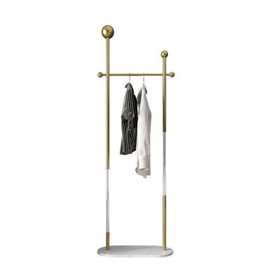 YKHB Floor Coat Rack Coat Stand Nordic Creative Iron Coat Rack Clothes Hanger Hat Stand Floor Home Bedroom Storage Bedroom for Clothes,Scarves Easy to Assemble (Color : Gold)