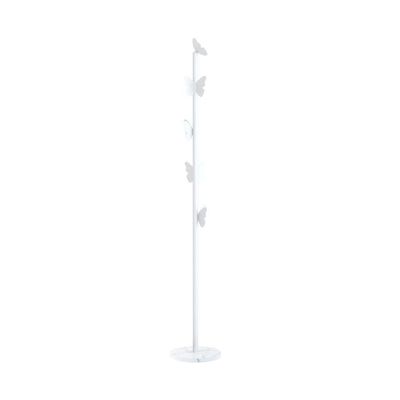 YKHB Floor Coat Rack Coat Stand Creative Iron Bow-Knot Hook Coat Rack Nordic Marble Base Standing Hanger Home Floor Clothing Rack Easy to Assemble (Color : White)