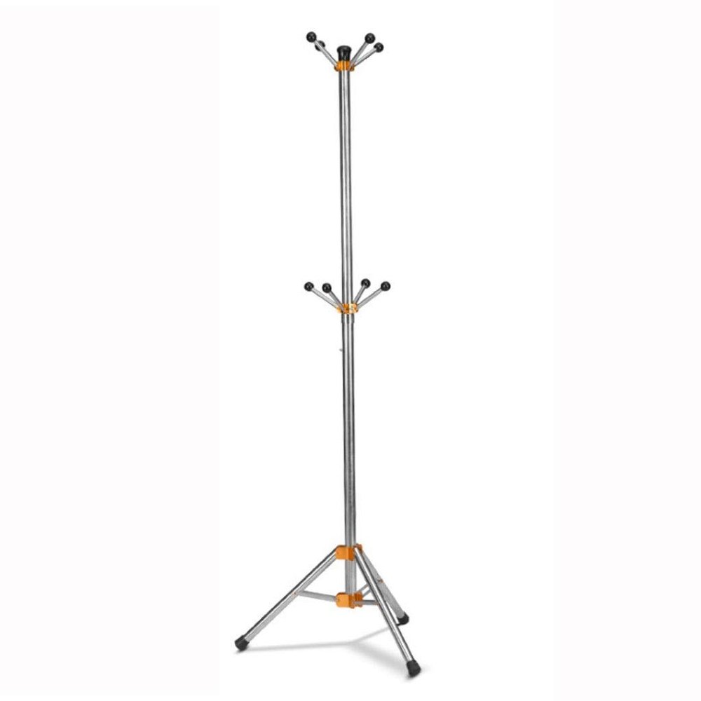 YKHB Floor Coat Rack Coat Rack 8 Hooks Stainless Steel Coat Rack, 3 Adjustable Sizes Free Standing Coat Stand, Hallway/Entryway Coat Hanger Stand Easy to Assemble (Size : 155cm)