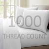 1000 Thread Count 100% Egyptain Cotton Sheet Set, 4 PCs Long Staple Combed Cotton Bedsheets, Soft & Silky Sateen Weave Fits Mattress Upto 18'' Extra Deep Pocket (Twin-XL, White) view 4