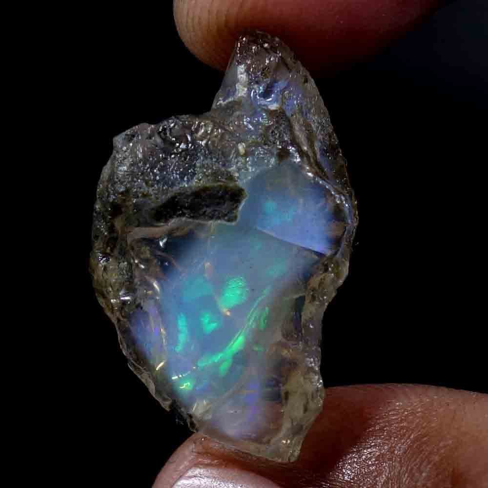 dazzlegems Ultra Fire Opal Rough Gemstone, Raw Crystals Gemstone, Ethiopian Opal Rock, Jewelry Making Supplies, Chakra Healing, Energy Stone, Reiki, Meditation, Art-Crafts-DIY Stone22.10Cts, GG43