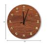 Brown Wall Clock Oriental Style Clocks Silent Round Wooden Wall Clock Battery Operated Decorative Hanging Clock for Office Home Decor Wedding Birthday Housewarming Gift view 2