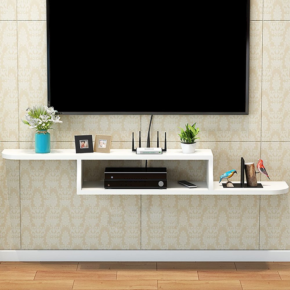 WANGPP Wall Mounted Floating TV Cabinet,Floating TV Stand Wall Mount Shelf Decorative,Media Console,Entertainment Center Cabinet Component,Floating Entertainment Unit for Living Room Bedroom
