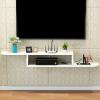 WANGPP Wall Mounted Floating TV Cabinet,Floating TV Stand Wall Mount Shelf Decorative,Media Console,Entertainment Center Cabinet Component,Floating Entertainment Unit for Living Room Bedroom view 1