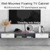 WANGPP Floating TV Unit,Wall Hanging TV Stand Wall Mounted TV Shelf with Drawer Wood Media Console Entertainment Center Under TV Floating Cabinet Desk Storage Hutch for Home and Office view 2
