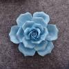 Handcrafted Ceramic Flowers Blue Rose Sculpture Home Hanging 3D Wall Art Decor Decoration 4.7 inch view 1