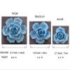 Handcrafted Ceramic Flowers Blue Rose Sculpture Home Hanging 3D Wall Art Decor Decoration 4.7 inch view 3