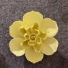 Ceramic Flower Wall Decor Sculpture Yellow Jasmine 3D Wall Hanging Arts Home Living Dining Room Wedding Gift 3.5 inch view 1