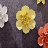 Ceramic Flower Wall Decor Sculpture Yellow Jasmine 3D Wall Hanging Arts Home Living Dining Room Wedding Gift 3.5 inch view 2