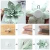 Ceramic Flower Wall Decor Sculpture Yellow Jasmine 3D Wall Hanging Arts Home Living Dining Room Wedding Gift 3.5 inch view 4