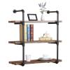 CONMING 3-Tier Industrial Pipe Wall Mount Shelves, Wall Mount Bookshelf,Kitchen Spice Rack, Rustic Storage Shelves, Easy to Install,for Bathroom, Bedroom, Living Room view 1