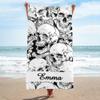 CUXWEOT Personalized Beach Towel with Name Day of The Dead Skull Swim Travel Bath Towels Sports Birthday Gifts 30 x 60 inch view 2