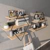 CONMING Floating Shelves for Wall with 3 Levels,Rustic Wood Geometric Style Decor Shelf,Hanging Floating Shelves,for Bedroom Living Room Home Furniture Office Decor view 4