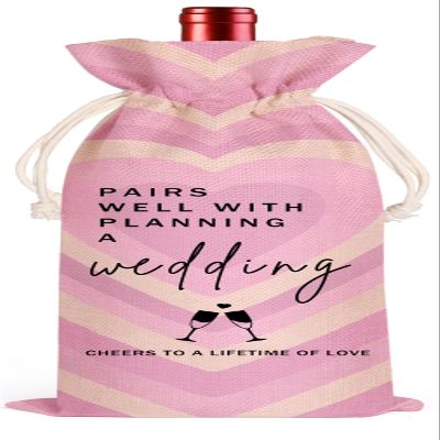 LANBAIHE Wedding Wine Bag Engagement Gifts for New Couples, Wedding Shower Gifts Wine Bag, Bridal Shower Engagement Party Decorations Gifts-Pairs Well with Planning Wedding