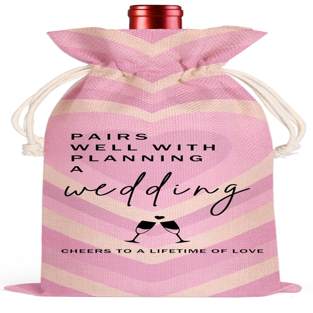 LANBAIHE Wedding Wine Bag Engagement Gifts for New Couples, Wedding Shower Gifts Wine Bag, Bridal Shower Engagement Party Decorations Gifts-Pairs Well with Planning Wedding