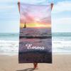 Personalized Beach Towel with Name Sailboat Sunset Ocean Pool Bath Towels Sports Birthday Gifts 30 x 60 inch view 2
