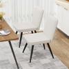 Apeaka Upholstered Dining Chairs Set of 2, Modern Fabric Armless Dining Room Chairs Kitchen Table Side Chairs Home Desk Chair with Metal Legs Ivory view 4
