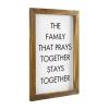 Alioyoit Wood Sign Wall Hanging Home Decor Bible Verse the Family That Prays Together Stays Together with Frame Plaque Use for Living Room Kitchen Batheroom Bedroom 8x12inch view 2