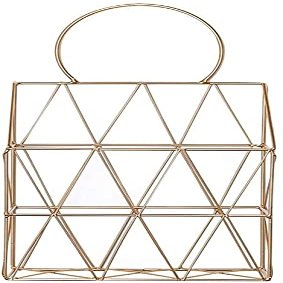 Dongng Mesh Wall File Holder Vertical Mount Hanging Organizer with Bottom Flat Tray Storage Rack Wall Decoration Pendant Rack Best Gift File Placement Rack (Gold)