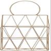 Dongng Mesh Wall File Holder Vertical Mount Hanging Organizer with Bottom Flat Tray Storage Rack Wall Decoration Pendant Rack Best Gift File Placement Rack (Gold) view 1