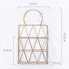 Dongng Mesh Wall File Holder Vertical Mount Hanging Organizer with Bottom Flat Tray Storage Rack Wall Decoration Pendant Rack Best Gift File Placement Rack (Gold) view 2