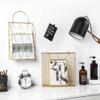 Dongng Mesh Wall File Holder Vertical Mount Hanging Organizer with Bottom Flat Tray Storage Rack Wall Decoration Pendant Rack Best Gift File Placement Rack (Gold) view 4
