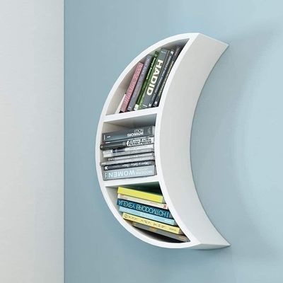 Dongng Floating Shelves Wall Mounted,Bookshelf Storage Rack Floating Unit Frame as Wall Decoration Design,Creative Decorative Wall Hanging Rack,for Bedroom/Kitchen (White)