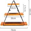 Dongng Rustic Wood Wall Floating Shelves,Metal Wall Shelf Storage Rack Personality Triangle 3 Layer Display Shelf Bookshelf Living Room (Brown) view 3