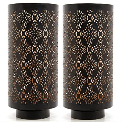 Hosley Set of 2 Diamond Cut Candle Holders Elegant 8 Inch Height Stands for Timeless Ambiance and Versatile Styling Dazzle Your Decor