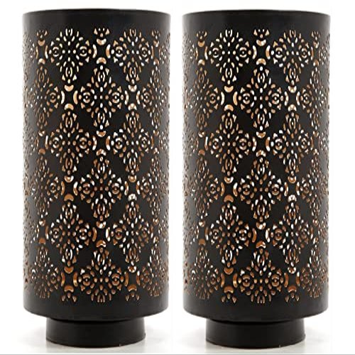 Hosley Set of 2 Diamond Cut Candle Holders Elegant 8 Inch Height Stands for Timeless Ambiance and Versatile Styling Dazzle Your Decor