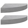 vidaXL Wall Corner Shelves in Concrete Gray - Modern Styled, Invisible Mounting, Durable Honeycomb MDF and Metal Build, Set of 2 view 1