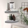 vidaXL Wall Corner Shelves in Concrete Gray - Modern Styled, Invisible Mounting, Durable Honeycomb MDF and Metal Build, Set of 2 view 2