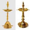 SATVIK 11 Inch Pure Brass Kerala Samai Puja Diwali Diya Traditional Kutthu Vilakku Oil lamp Pooja 1 Step Engraved Design Adjustable Deepak Pooja Article Pack of 2 view 3