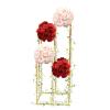 4 Tier Wedding Flower Rack Metal Vase Column Stand, 4 Layers Gold Frame Geometric Vase Column Stand Metal Flower Stands Holders Flower Display Rack, Rectangular Frame for Wedding Party Decoration view 1