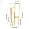 4 Tier Wedding Flower Rack Metal Vase Column Stand, 4 Layers Gold Frame Geometric Vase Column Stand Metal Flower Stands Holders Flower Display Rack, Rectangular Frame for Wedding Party Decoration view 4
