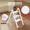 GameGem 3 Step Ladder, Aluminum Folding Step Stool with Anti-Slip Sturdy and Wide Pedal, Lightweight Portable Stepladder for Home and Kitchen Use Space Saving, Cream White, 330 lbs view 4