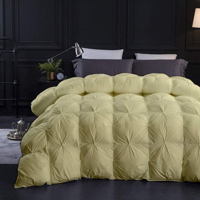 1000-TC Pinch Pleated Down Comforter Oversized King Plus (128"x120") Inches 1 Piece All-Season Duvet Insert, 500 GSM Corner Tabs 100% Egyptian Cotton (Oversized King Plus (128"x120"), Ivory)