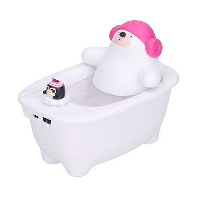 Polar Bear Penguin Bathtub Humidifier, 550ml Bedroom Air Humidifier Aroma Diffuser, White Bear Spa Steam Essentail Oil Mist Diffuser