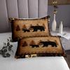 Bear Bedspread for Kids Boys Girls Farmhouse Wild Animal Bedding Set Retro Bear Family Quilted Coverlet Brown Bear Paws Bedroom Decor Coverlet Set King Size Quilted Set 3Pcs view 4