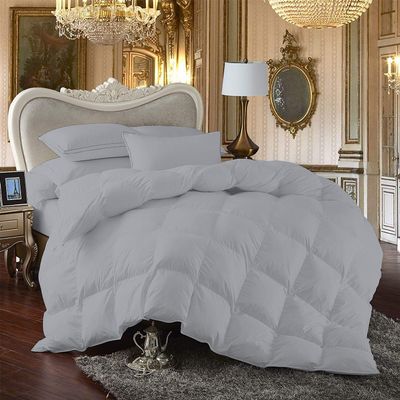 100% Egyption Cotton Comforter 100 Series 500 GSM 5 PC Comforter Set Fill Power Buffy Overfilled All Season Silver - Twin XL Size Soft Quilted with Corner Tabs, Winter Warm Fluffy
