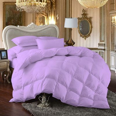 100% Egyption Cotton Comforter 100 Series 500 GSM 5 PC Comforter Set Fill Power Buffy Overfilled All Season Lilac - California King Size Soft Quilted with Corner Tabs, Winter Warm Fluffy
