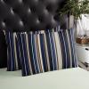 T&H XHome Pillow Covers 12x20 Inch Blue Brown Stripes Soft Brushed Microfiber Pillowcases with Hidden Zipper Closure Bed Pillow Shams for Bedroom Sofa Car view 4