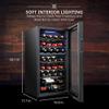 Ivation 28 Bottle Dual Zone Compressor Wine Cooler Refrigerator w/Lock | Large Freestanding Wine Cellar For Red, White, Champagne Wine | 41f-64f Digital Temperature Control Fridge Glass Door Black view 2