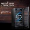 Ivation 28 Bottle Dual Zone Compressor Wine Cooler Refrigerator w/Lock | Large Freestanding Wine Cellar For Red, White, Champagne Wine | 41f-64f Digital Temperature Control Fridge Glass Door Black view 4