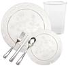 Elegant Disposable Plastic Dinnerware Wedding Party Package Set (D'Vine Clear, 20 Person Serving) view 1