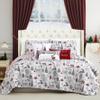 Southshore Fine Living, Inc. Holly Jolly Christmas Quilt Set with Holiday Throw Pillows and Shams, Soft Holiday Bedding Set for Queen/Full Size Bed, 6-Piece w/Christmas Tree & Reindeer, Red & White view 1